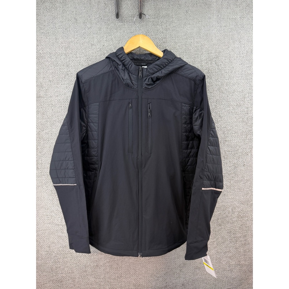 Spyder Mens Med Hybrid Hooded Jacket Black Full Zip‎ Puffer Softshell